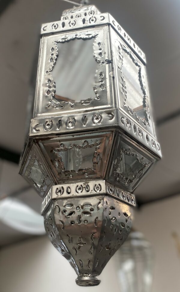 Lantern Double Copete 80cm Silver